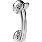 Satin Chrome Modern Teardrop Style Door Knocker (M43SC)